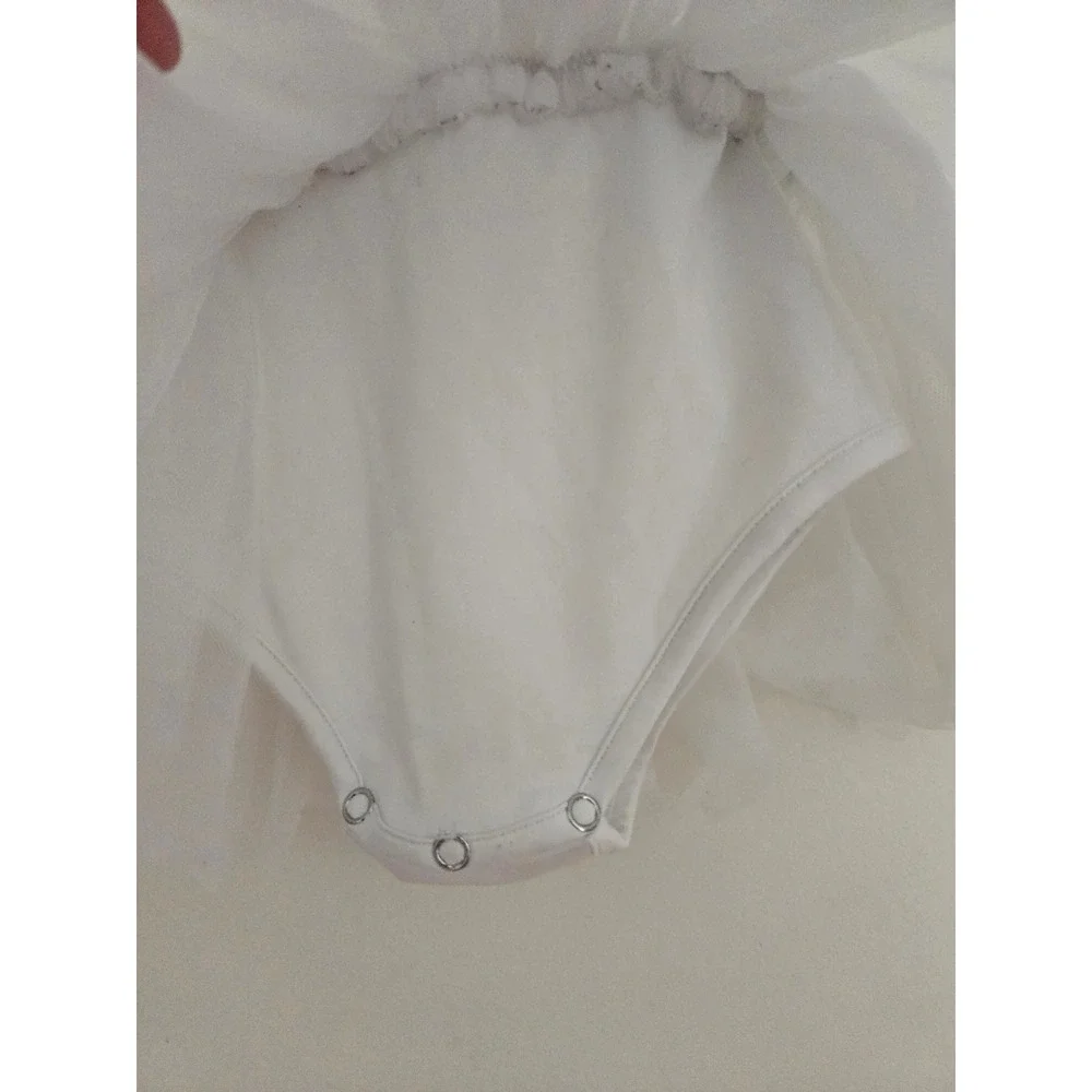 iloveplum White Tutu Bodysuit Toddler 2Y Sleeveless Tulle Dress Skirted Leotard